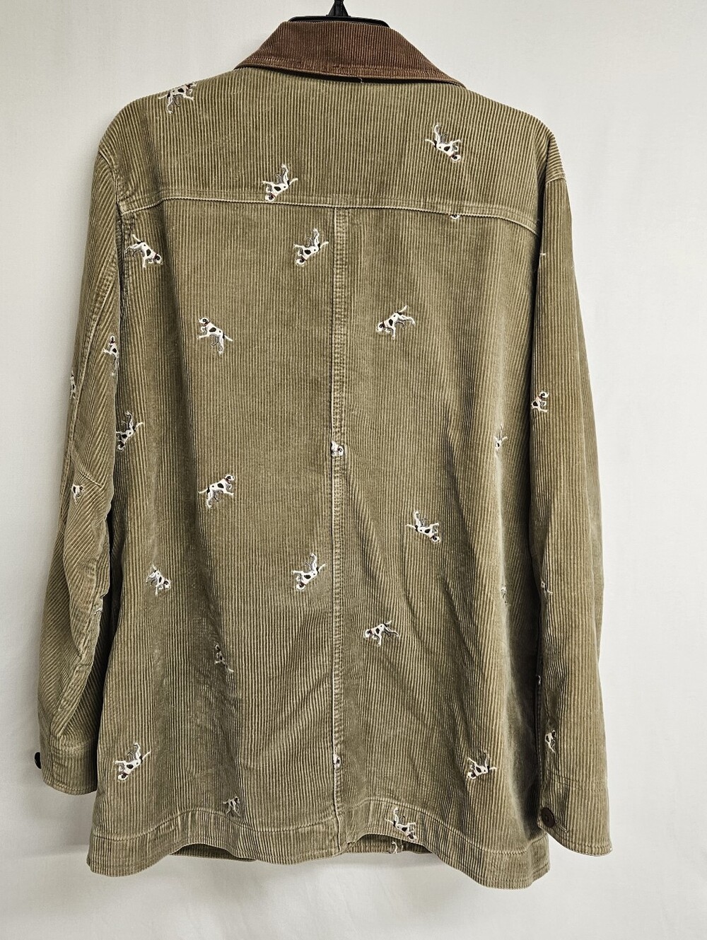 LL Bean Vintage Corduroy Barn Chore Coat Embroidered Hunting Dog Medium Regular - Picture 5 of 10